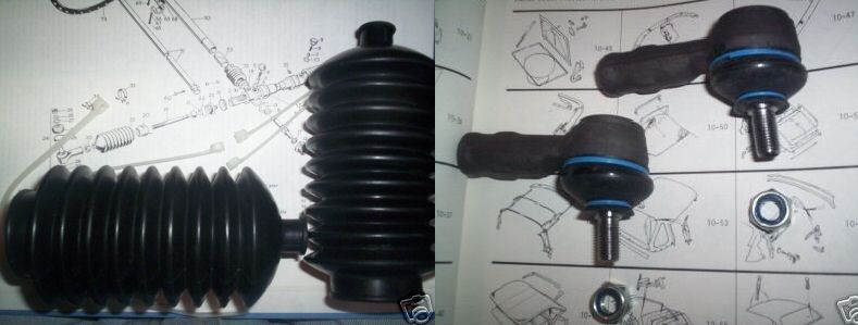 TRACK ROD ENDS & STEERING RACK GAITERS (MG Midget) (1961- 71 Only)